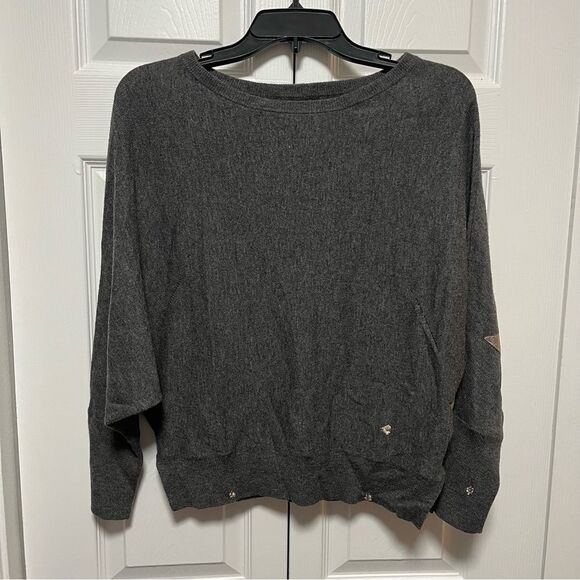 Zadig & Voltaire Women’s Grey Metallic Star Elbows Sweater - Picture 1 of 7